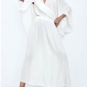 Zara Ivory Textured Semi-Sheer Maxi Skirt
